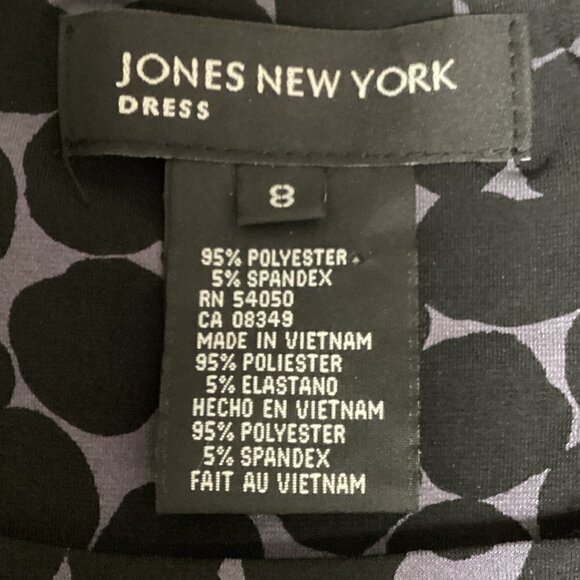 Jones New York Sleeveless Drape Cowl Neck Jersey Knit Dress 8 Black & Purple 22H - Picture 5 of 6